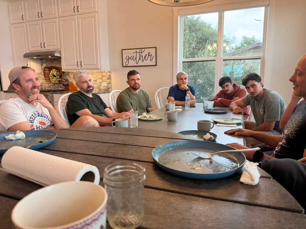 Royals members around the table at the Canyon Lake retreat